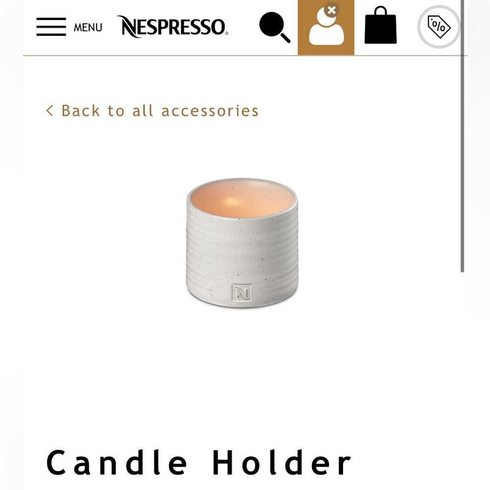 Nespresso White Candle Holders - Set of 2